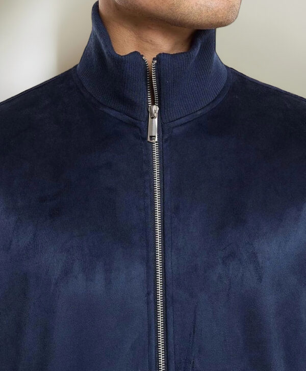 Zipper closure Solid Jacket- Blue - Image 4