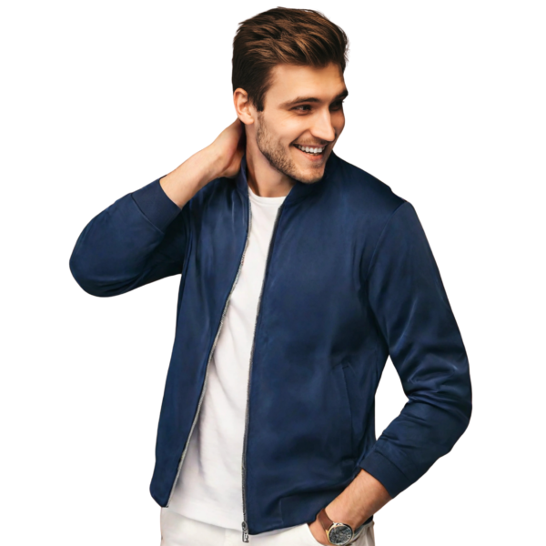 Zipper closure Solid Jacket- Blue